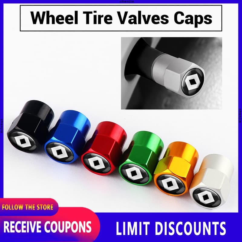 [Promo] Com O Logotipo Do Carro 4 Pçs/set Válvula De Pneu De Roda carro acessórios Para Renault