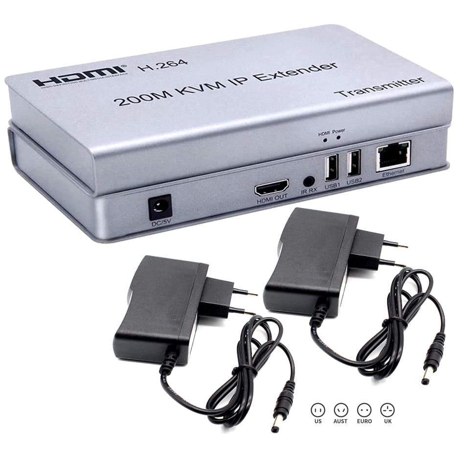H . 264 200m HDMI KVM IP Extender Por RJ45 Ethernet Cat6 Cabo Transmissor Receptor Suporte USB Mouse Teclado Laptop PC P