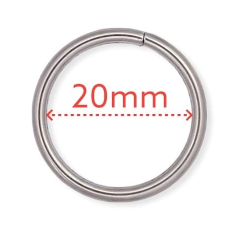 Argola para Bolsa Prata 20mm 2,0cm - Para Bolsas, Costura, Artesanato