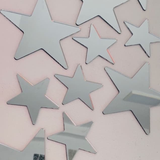 Espelho Decorativo Estrelas 12 peças em Acrílico Espelhado - 34610862 Promoção