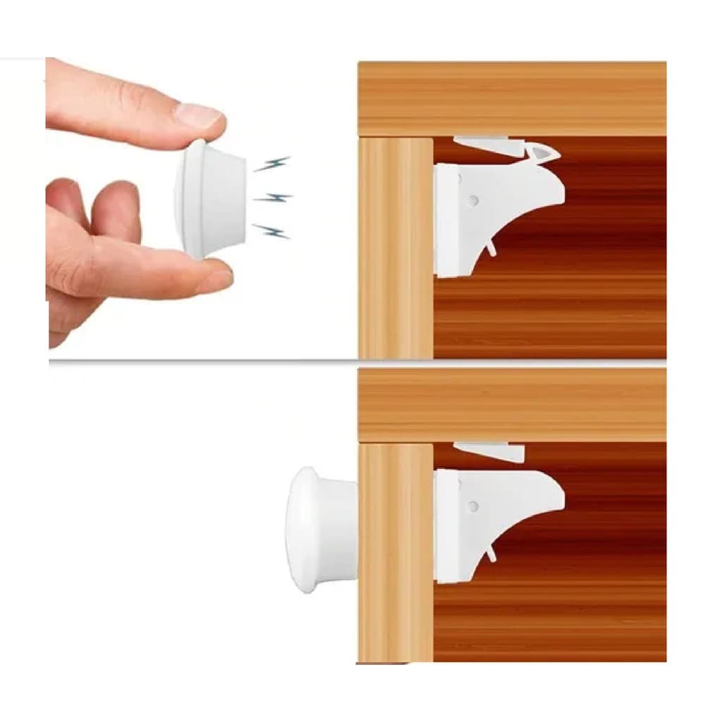Conjunto 4 Travas Magnética Gaveta Armário Segurança Crianças