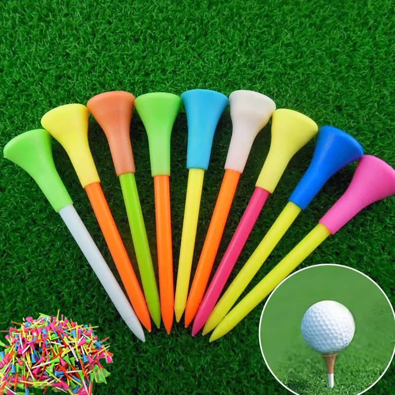 Tees De Golfe Inquebrável Plástico De 83mm De Altura , Almofada De Borracha Durável Massa Colorida