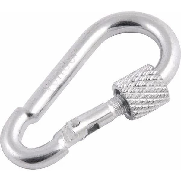 Mosquetão Com Trava Roscada 7mm X 70 Mm P/180 Kg