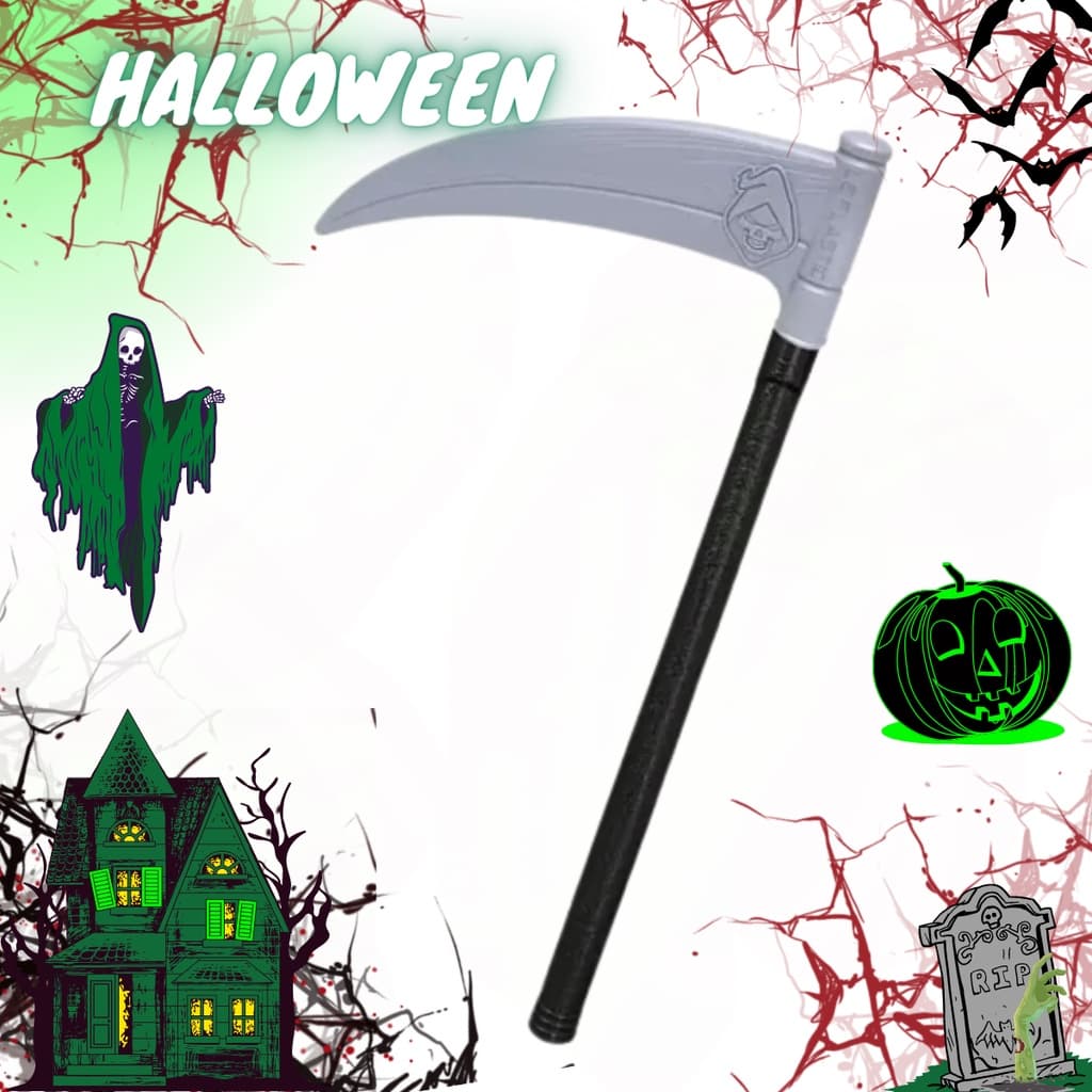 01 Foice Brinquedo Enfeitar Acessório Fantasia Halloween Terror