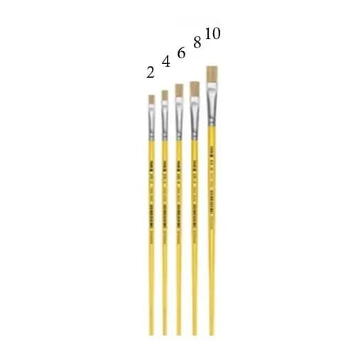 Kit Com 5 Pinceis Artesanato Chato 815 Cerda Natural Tigre