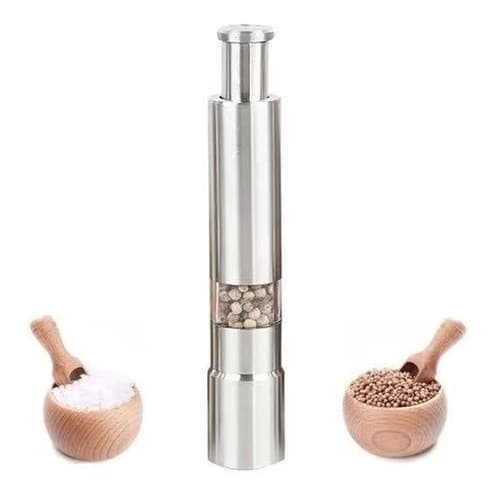 Mini Moedor Manual Com Visor Em Aço Inox Gourmet Sal Ou Pime