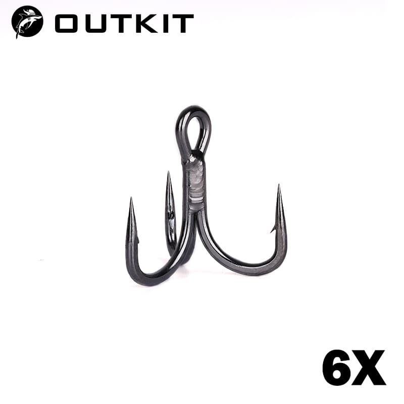 10 Pcs 6x Forte Super Sharp Rodada Treble Hook Antiraust Aço Carbono De Alta 2 4 6 8 # Ganchos Agudos Mar Equipamento