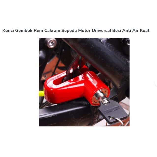 Cadeado Universal Do Freio A Disco Da Motocicleta , Ferro Impermeável Forte