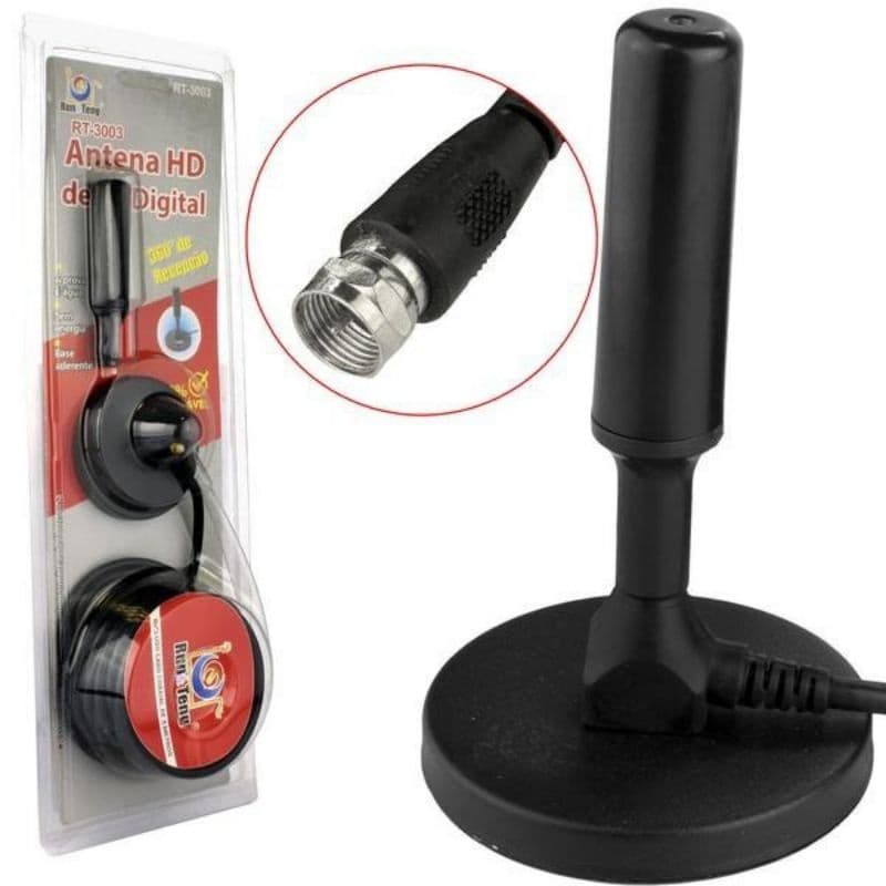 Antena Hd De Tv Digital Rt-3003 Interno Externo 5m Cabo