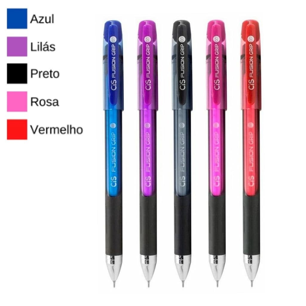Caneta Esferográfica 0.7 Fusion Grip / Caneta Colorida / Papelaria - Cis