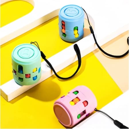 Crianças Rotativa Cubo Feijão Mágico Fingertip Fidget Toys Adultos Alívio Do Estresse Spin Bead Jogo Inteligência