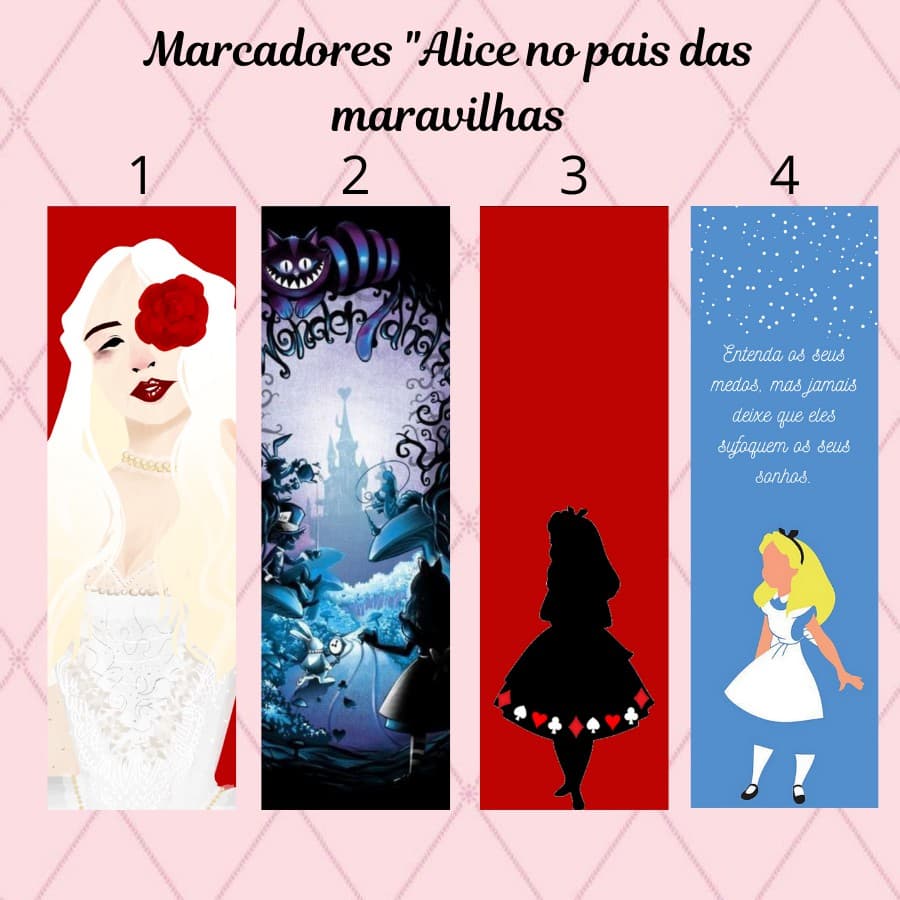 Marcador de pagina Alice no pais das maravilhas - Plastificado (com ou sem tassel)