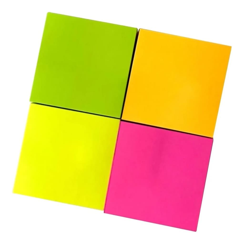 100 Folhas Bloco Recado Adesivo Anotações Tipo Post-It Postite 7,6 x 7,6 cm