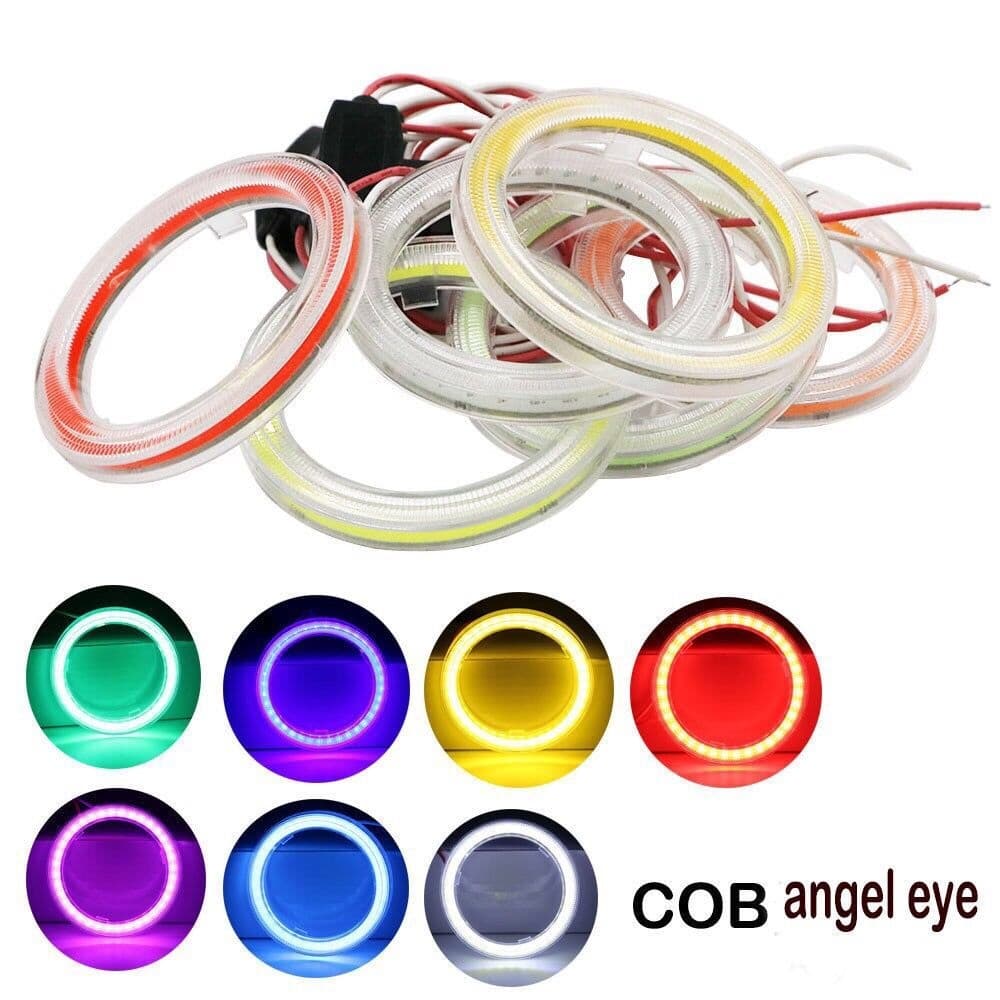 2 Pcs Super Brilhante Anéis De Halo COB LED Angel Eyes Farol Luz De Nevoeiro 60mm 70mm 80mm 90mm 100mm 110mm 120mm Carro Motocicleta DRL Lâmpada Acessórios Da