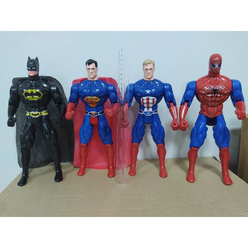 Boneco Heróis /Homem Aranha/Batman/Super Homem/Capitão - 30cm - Articulado