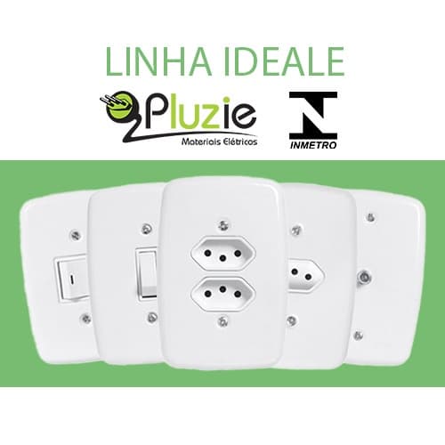 Conjunto de tomada e interruptor Pluzie linha Ideale 4x2
