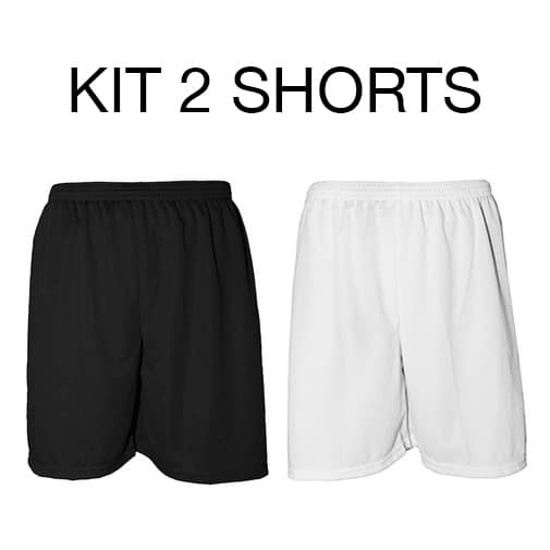Kit 2 - Calção Shorts Bermuda de Futebol Liso Cores Esportes Caminhada Musculação Secagem Rápida