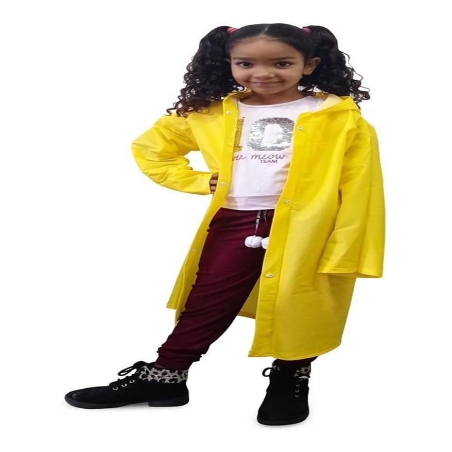 Capa De Chuva Forrada Infantil Amarela Tam G