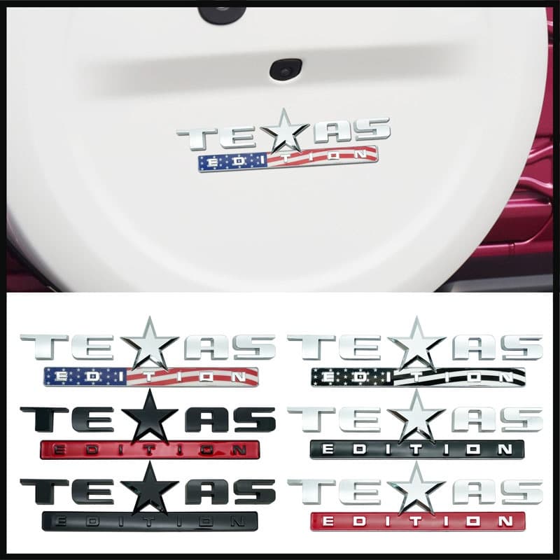 3D ABS TEXAS EDITION Logotipo Cauda Auto Carta De Plástico Emblema Do Autocolante Decoração Para JEEP Wrangler JL JK Grand Cherokee