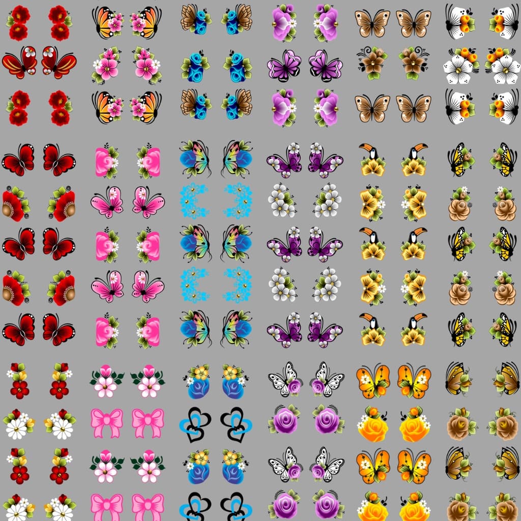 240 Adesivos de unhas 3D Com Escolha - Pré -pronto