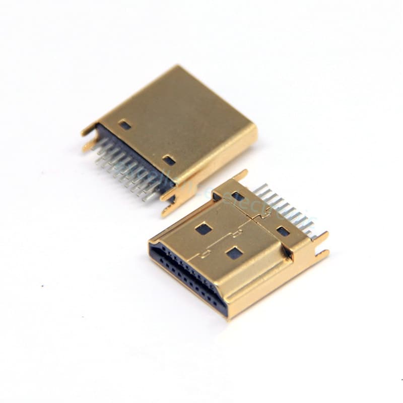 5pcs 19 Pinos Interface De Plugue Macho Conector Compatível Com HDMI , 2 De Linha 19Pin 1,6mm Espaçamento Para Soquete De Equipamento HD