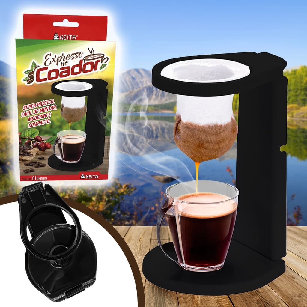 Mini Coador De Café Dobrável Com Suporte Individual Expresso