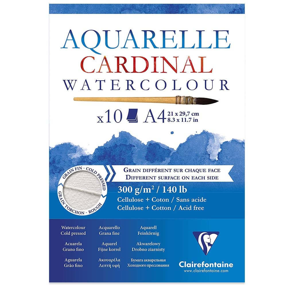 Bloco de Papel para Aquarela Cardinal A4 21x29,7 300gr
