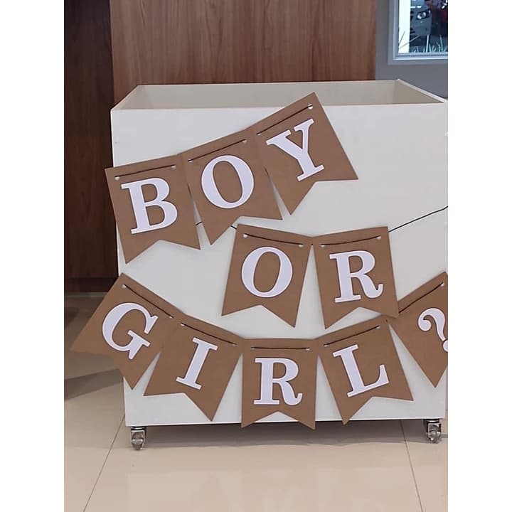 Faixa Bandeirinha Bandeirolas - Chá Revelação - Boy Or Girl?