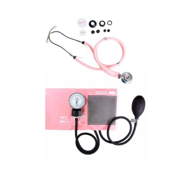 Esfigmomanômetro + Estetoscópio Rosa
