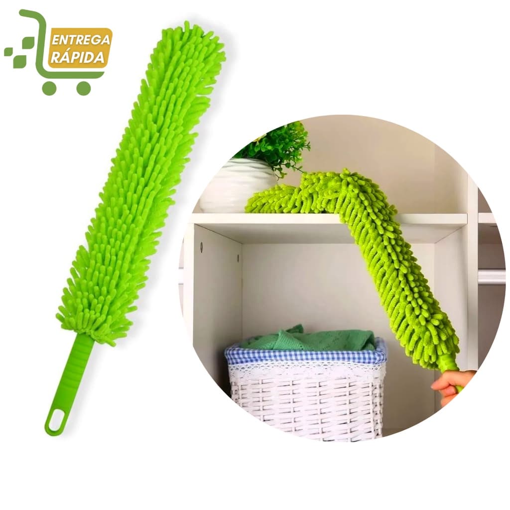 Espanador De Pó Microfibra Longo Flexível Dobrável Multiuso