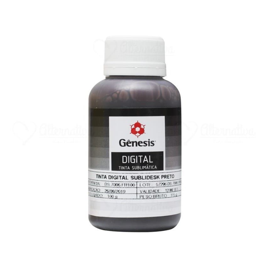 1 Tinta Preta Sublimática 100ml Genesis Original Para Epson