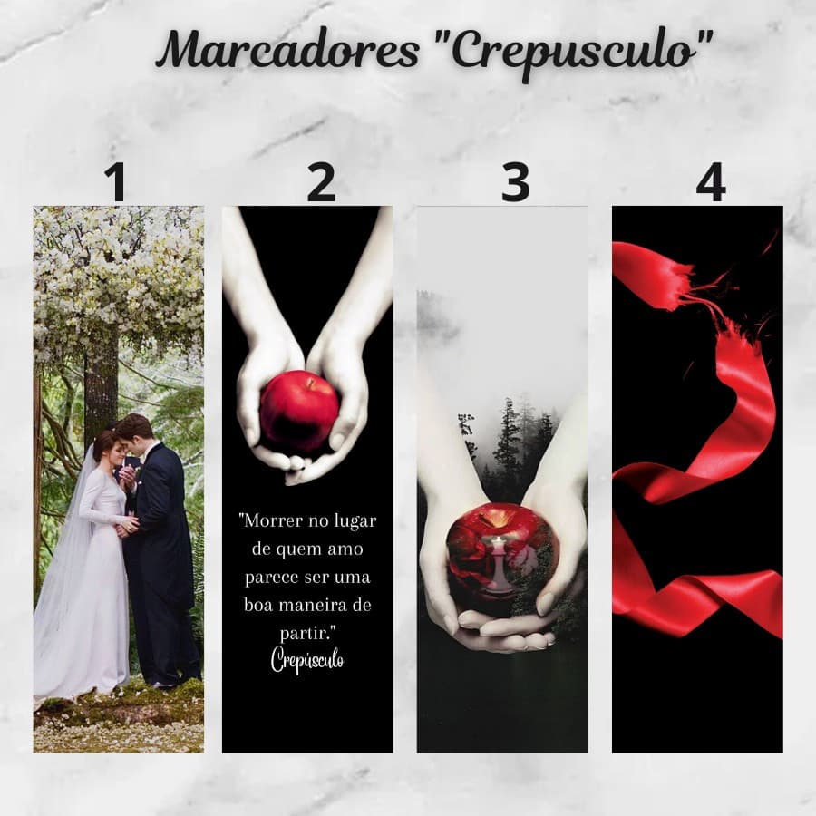 Marcador de páginas Crepúsculo plastificado (com ou sem tassel)