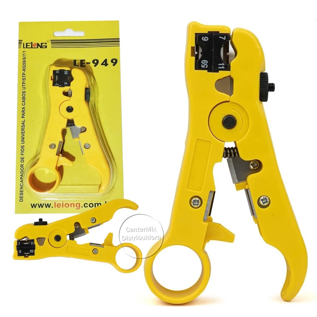 Kit 2 Alicate Desencapado Fio Coaxial Rg6 Rg59 Lelong Le-949
