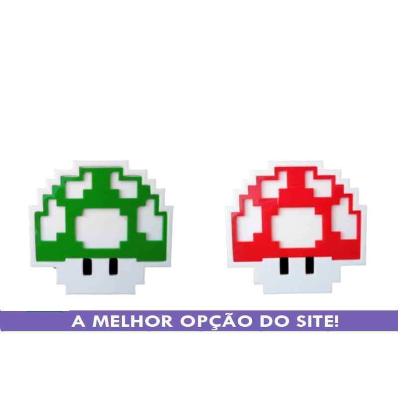 Cogumelo do Super Mario - Presente Criativo - Geek - Power UP Life