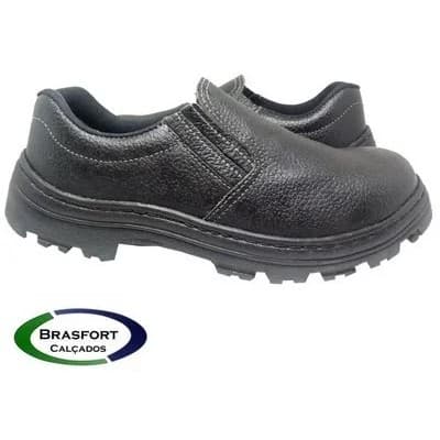 sapato COURO segurança com bico de pvc BRASFORT