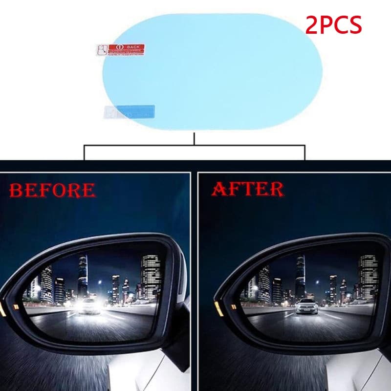 2pcs Auto Blue Oval Car Carro Anti-Embaciamento Película Protetora De Espelho Retrovisor À Prova De Chuva