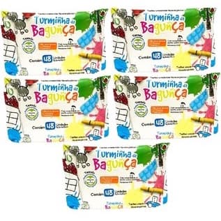 Kit com 5 - Lenço Toalha Umedecida Turminha da Bagunça Toalha Umedecida 48 Unidades 240 unidades