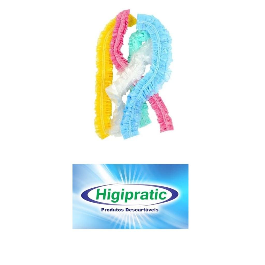 Rainbow Touca Plástica Descartável Banho Salão e Estética Colorida Divertida C/ 50 Unidades