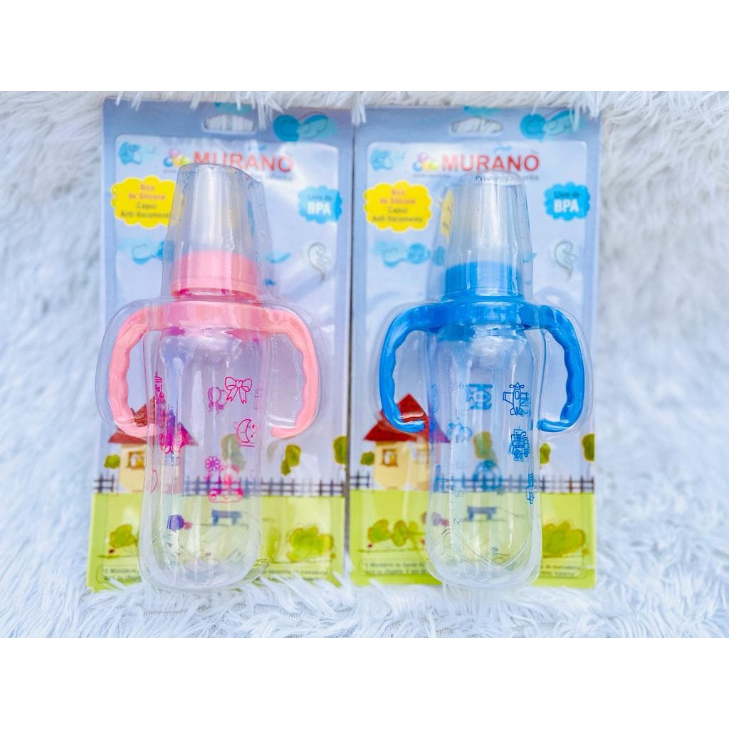Mamadeira Murano Plus Bico Quadrado   240ml c/ Alça