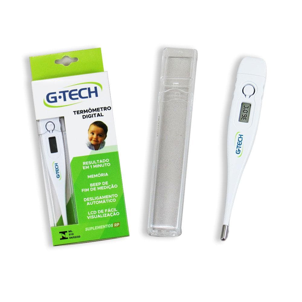 Termômetro Digital Clinico G Tech TH150 com Protetor de Acrílico