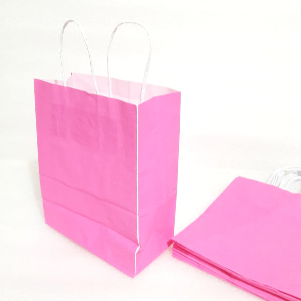 Sacolas Coloridas de papel com pequenos defeitos- pequena - Pacote com 10 Unidades - tamanho 14cmx8cmx16cm