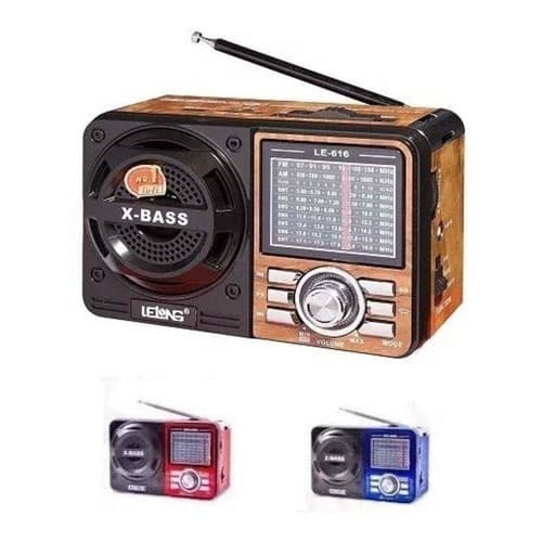 Rádio Retrô Vintage c/ lanterna Portátil Mp3 Usb Cartão Sd Pen Drive Am Fm Sw A-1088 108 616