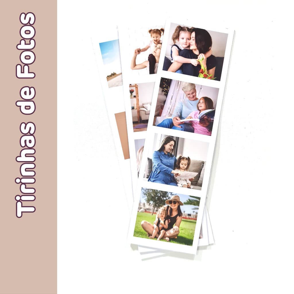 2 Tirinhas de Fotos - Estilo Cabine Fotográfica - Papel Fotográfico Profissional