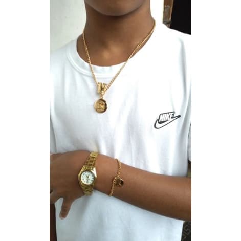 kit Chefinho Personalizado Cordão+ Relógio + Pulseira Banhado A Ouro 18k