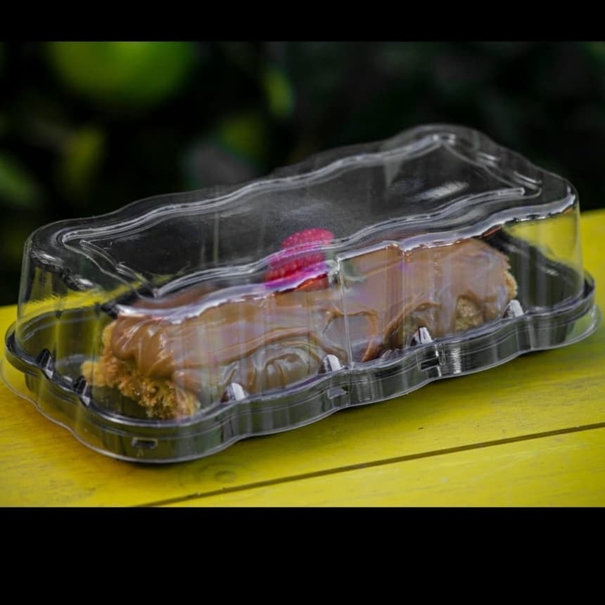 15 un Embalagem Torta Catarina Flower 500g G61F Base Preta Tampa Média Pet Cristal Galvanotek Premium