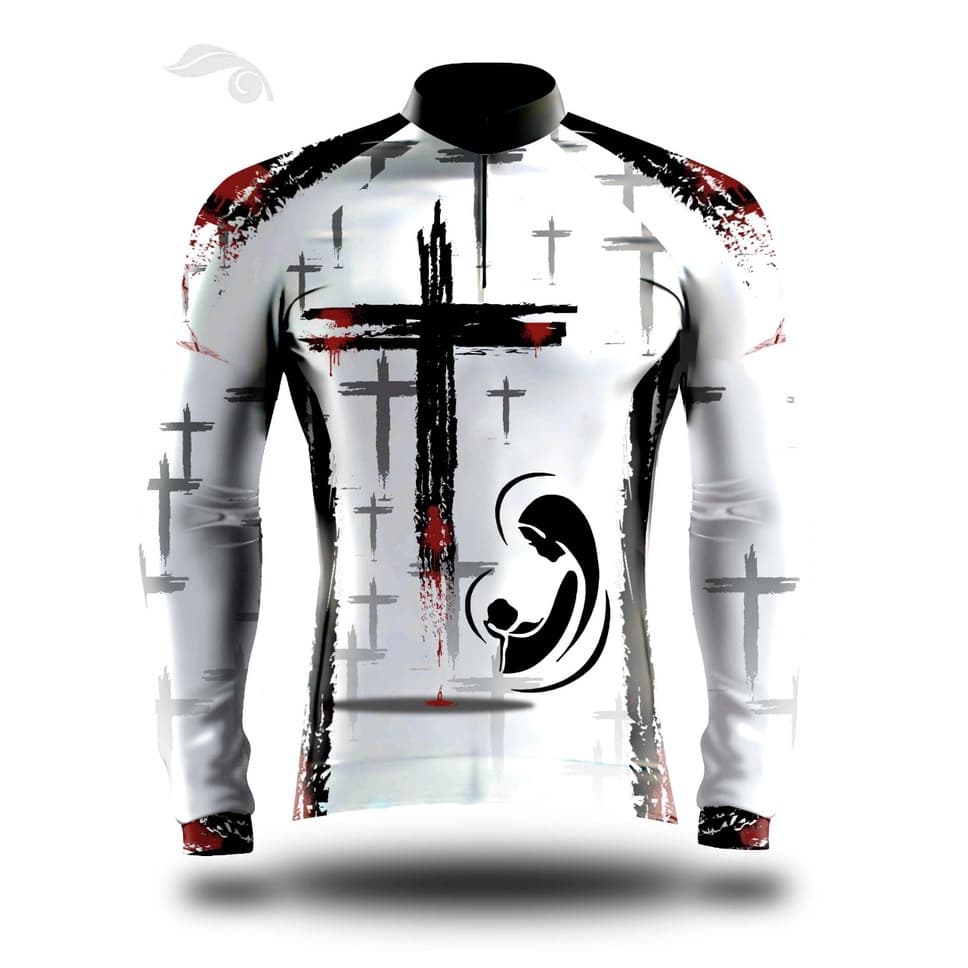 Camisa Camiseta Fé Ciclismo Lvsport Personalizada uv 5o ml