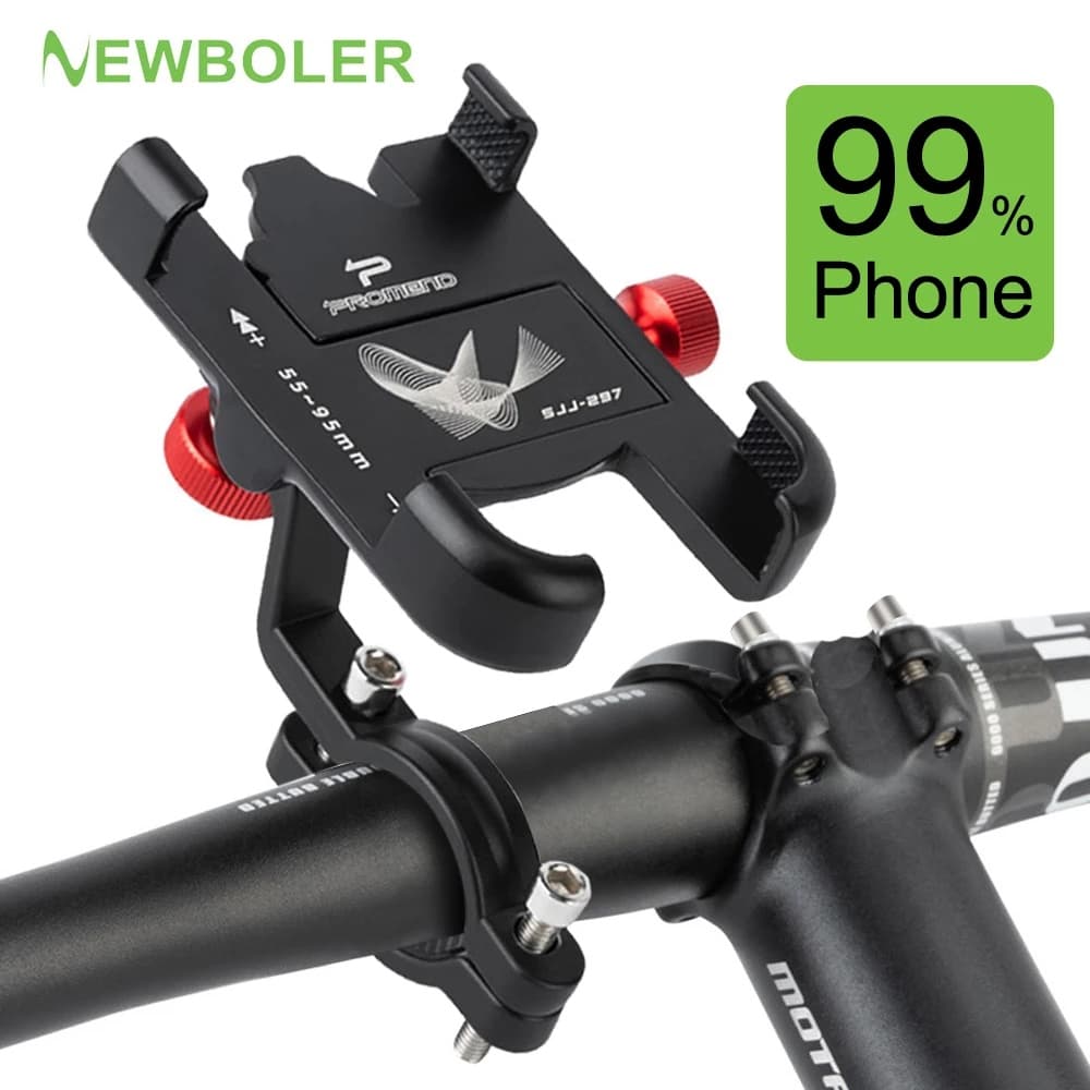 Newboler PROMEND Suporte De Celular De Liga De Alumínio Ajustável Para Motocicleta/Smartphone 360 ° Ciclismo Rotação