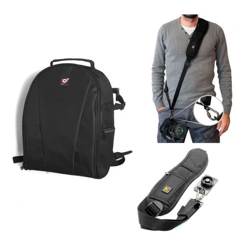 Kit Mochila Pop + Alça Tiracolo P/ 1 Câmeras  Profissionais