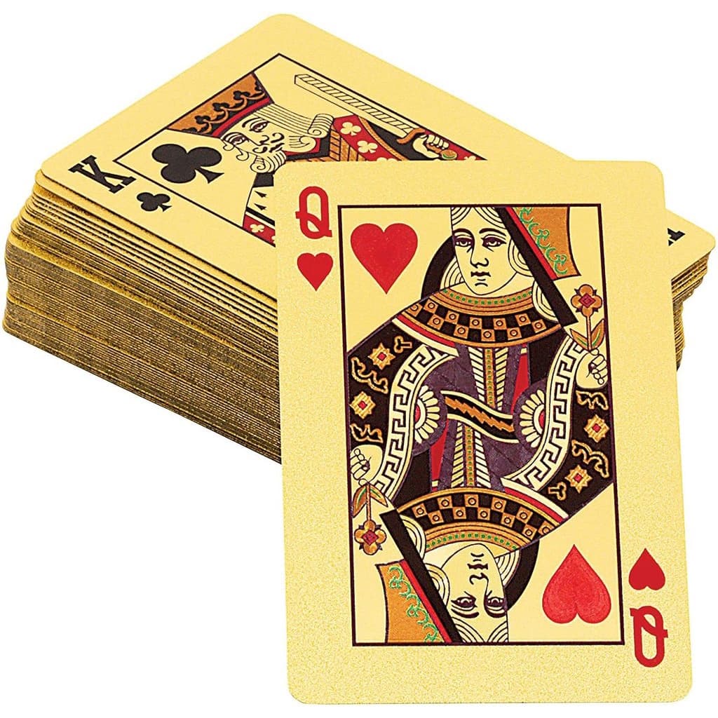Baralho Dolar Dourado Ouro Folheado A Prova D'agua Poker Truco Cartas Jogos Para Várias Ocasiões De Festa