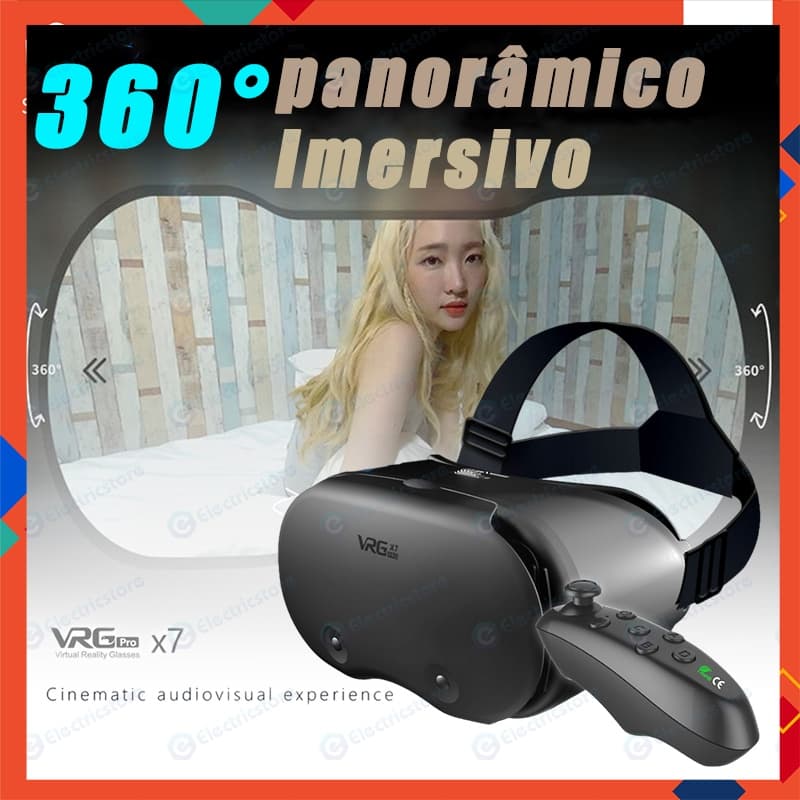 VRGPRO X7 Óculos VR de Realidade controle bluetooth Virtual/Visual/Tela Grande/Angular/VR Para Smartphone De 5 A 7 Polegadas metaverse